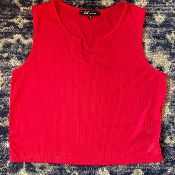 YMI Tops - YMI Red Stretchy Tank Top - cropped style - Size XL